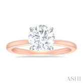 1/20 ctw Circular Shape Round Cut Diamond Semi Mount Engagement Ring in 14K Rose and White Gold